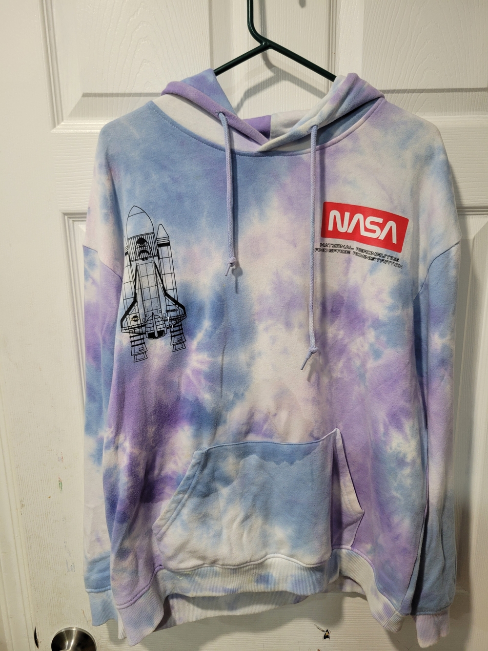 NASA hoodie with blue/purple tie-dye